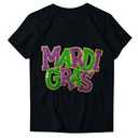 Carnival Shirts for Women Fat Tuesday V Neck Shirt New Orleans Carnival Sequins Short Sleeve Tee Tops Black L