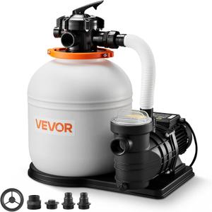 VEVOR 16 in Sand Filter Pump for Above Ground Pool, 0.75 HP 4400 GPH, Swimming Pool Sand Filter Pump with Pre-Assembled Core & Leak-Resistant Design, 6-Way Valve, High-Efficiency Filtration for Pools