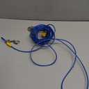 Petbobi Dog Tie-Out Cable 20ft - Heavy Duty Dog Lead Up to 120 lbs, Outdoor Leash Metal Cable with Shock Spring 360° Swivel Clips, for Yard Camping, Fit Small Medium Large Pets, Blue