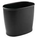 iDesign Slim Plastic Bathroom Trash Can, Small Garbage Bin for Bedroom, Office, Desk, Dorm, Black