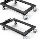 KEDSUM Industrial Mover Dolly 1800LBS × 2Pack, Sturdy Steel Frame Heavy Duty Appliance Dolly, 24 in. x 16 in for Building Material Handling & Moving Heavy Furniture with Ease
