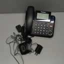 Panasonic Corded Phone/Cordless Phone with Answering Machine, Advanced Call Block and 2-Way Recording, 2 Handsets Expandable up to 6 Cordless Handsets - KX-TGF852B (Black)