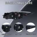 2 Pcs Front Headlight Assembly, Compatible with 20102013 Mazda3, 4-Doors
