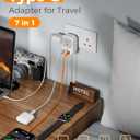 US to UK Plug Adapter PD 20W, TESSAN Type G Travel Converter with 3 USB Charger(1 USB C Port), 4 Outlets Power Adaptor for USA to Qatar Ireland Hong Kong England Scotland Kenya Dubai London British