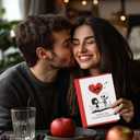 2 x Love You Valentines Day Cards (Black Weirdo)