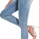 KICZOY Women's Casual Jeans Pencil Leg Pants High Stretch Mid Rise Jeans Classic, 4, Blue