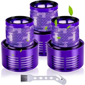 Rebirthcare 3 Pack SV12 V10 Filter for Dyson V10 Animal V10 Absolute V10 Total Clean V10 Cyclone SV12 Cordless Vacuum Filter Replacement Filters Parts Spares Washable, Replace Part# 969082-01&96908201