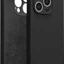for iPhone 14 Pro Case Silicone,with [Full Camera Protection][Soft Anti-Scratch Microfiber Lining],Liquid Silicone Ultra Slim Shockproof Phone Case for Men Women Girls-Black