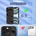 OOK Floral Case for iPhone 16 Pro Max Case, Cute Sunflower Floral Blooms Design Soft TPU Shockproof Protective for Women Girls Phone Cover - Black Flower