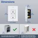 10 Pack GFCI Outlets 15 Amp, Tamper Resistant (TR), Self-Test GFI Receptacles with LED Indicator, Ground Fault Circuit Interrupter, Decor Wallplate Included, UL Listed, White