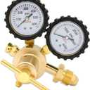 Nitrogen Regulator 0-600PSI CGA580 Inlet, 1/4-Inch Male Flare Outlet Connection,Heavy-Duty Handle,Self-Reseating Relief Valve,Nitrogen Tank Regulator