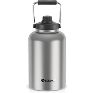 128 oz Insulated Water Bottle with Spout Lid and Handle, One Gallon Stainless Steel Double Vacuum Water Jug for Hot & Cold Drinks - Sweat Proof, Great for Travel, Hiking, Camping - Stainless