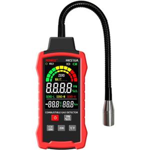 Gas Leak Detector, Natural Gas Detector with Gooseneck, LCD Display, PPM or%LEL Gas Real-Time Gas Concentration Display Portable Natural Gas Tester with Audible & Visual Alarm for Home and RV