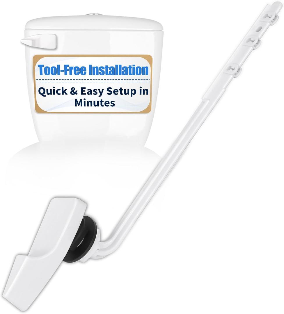Lydia's Deal Toilet Handle Replacement Kit, Universal Front Mount Toilet Tank Flush Lever Replacement Handle, Toilet Tank Trip Lever, Easy to Install, Toilet Repair Kit, White Plastic