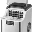 VEVOR Countertop Ice Maker, 24 Cubes Ready in 15 Mins, 45lbs in 24Hrs, Self-Cleaning Portable Ice Maker with Ice Scoop and Basket, Ice Machine with 3 Sizes Ice Cube for Home Kitchen Office Party