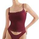 SUUKSESS Women Lace Double Lined Camisole Top Spaghetti Strap Going Out Tank Top S