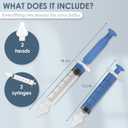 4 x Bluet B - Baby Nasal Syringe (2-Pack) - Safe Silicone Nasal Aspirator for Newborn - Infant Mucus Removal - 10ml Nose Cleaner Syringe for Baby - Toddler Congestion Relief - Reusable Tips - Blue