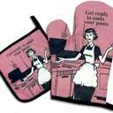 DLTRXMY, Get Ready to Undo Your Pants, Funny Oven Mitts and Pot Holders, Silicone Non-Slip Oven Mitts, Housewarming Gift Ideas, Cooking Baking BBQ Gifts 2 Pack