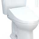 TOTO Drake Transitional WASHLET+ Two-Piece Elongated 1.28 GPF TORNADO FLUSH Toilet with C5 Bidet Seat, Cotton White - MW7863084CEG#01