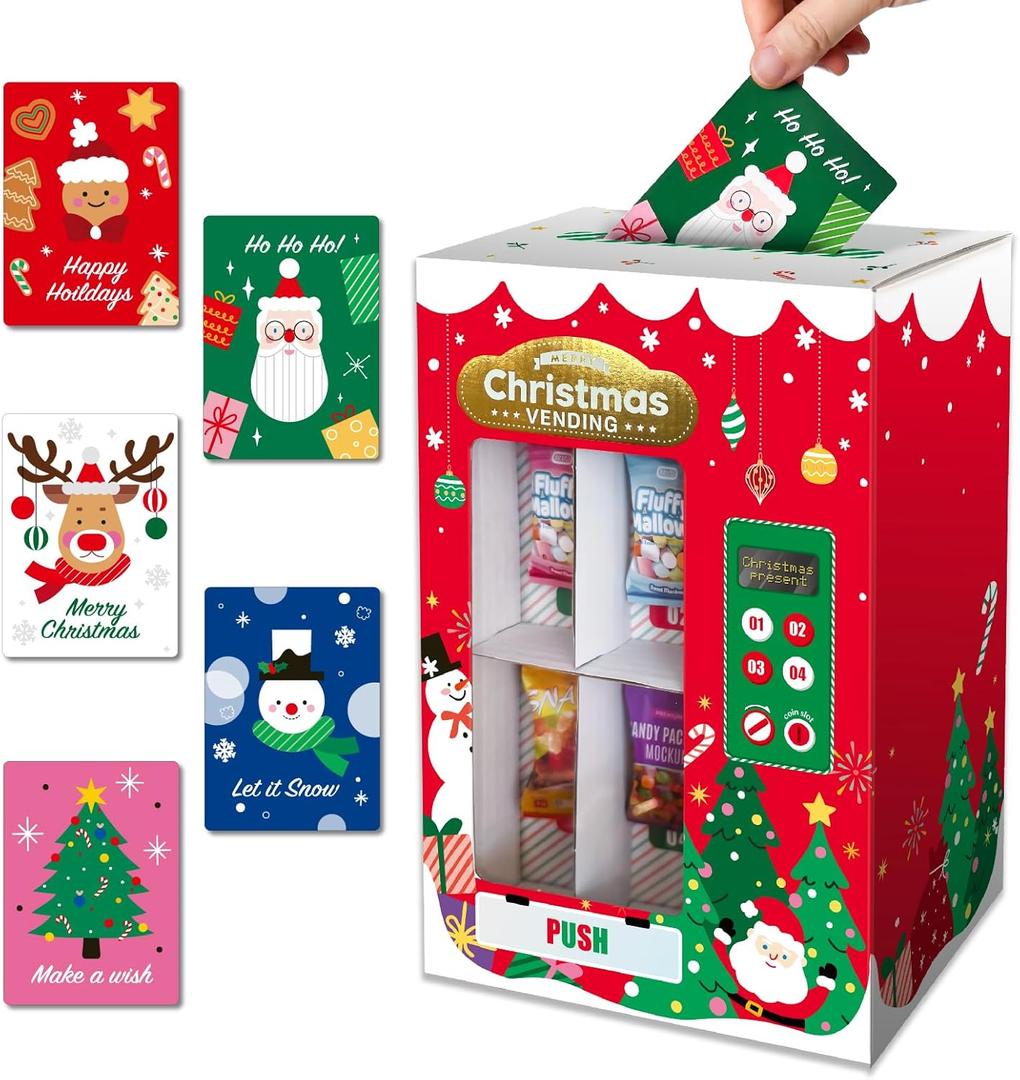 3 x WISHMADE 2025 Christmas Advent Calendar Gift Box, Vending Design, Easy Assemble, Best Holiday Gift for Boys GirlsRed