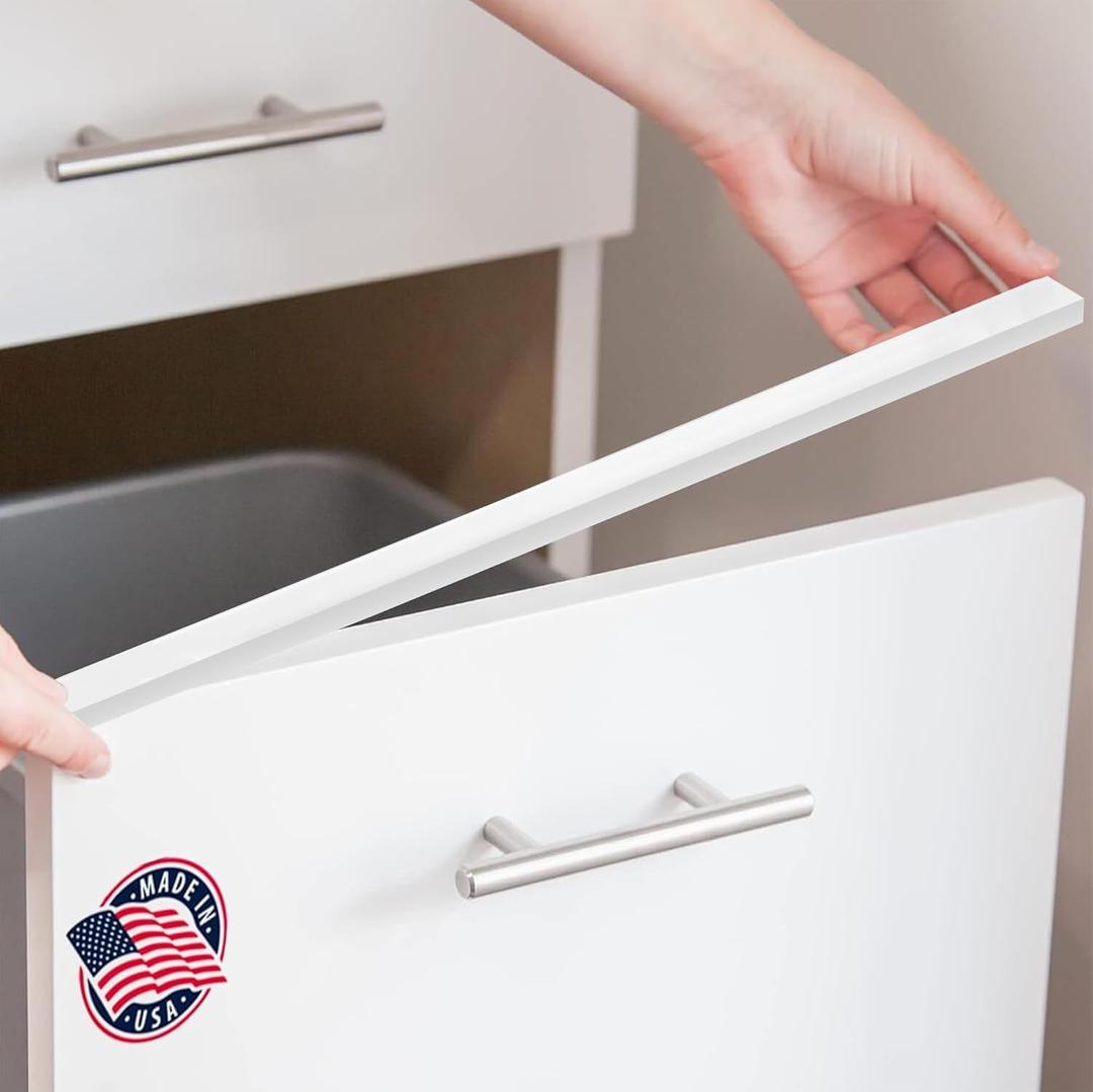Cabinet Hero Slimline Cabinet Edge Protector - Prevents Chipping, Wear, Discoloration - Drawer Edge Guard, Bumper for Drawer - Easy Slip-On Installation - 3/4" Thick, 24" Length, White, Pack of 4