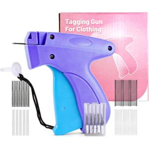 Dual-Size Professional Stitch & Tag Gun: 1-Inch Fasteners for Retail Tagging, 0.18Inch for Fabric Repair. Handheld Portable Tool for Home, Store & Emergency Use. Complete Kit with 6 Needles
