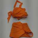 AI'MAGE Womens High Waisted Bikini Sets Tummy Control Bathing Suits Halter Two Piece Swimsuit Modest Bikini 2025 (Small, Orange)