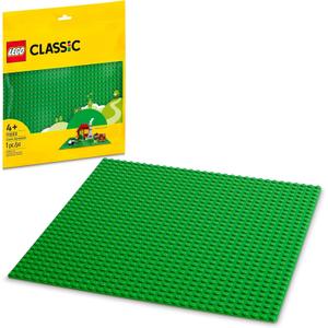 LEGO Classic Green Baseplate, Square 32x32 Stud Foundation to Build, Play, and Display Brick Creations, Great for Grassy Nature Landscapes, 11023,4+ Years