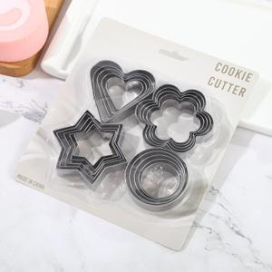 Generic 20-Piece Metal Cookie Cutter Set - Stars, Flowers, Hearts, Circles - Stainless Steel - Silver - Durable - Perfect for Christmas, Easter, Love, Floral Themes