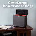 Victrola Collector Record Storage Case Holds 30+ Vinyl Turntable Records, Heavy-Duty Hardware, Hinges, & Smart Metal Corners, Portable with Easy-Carry Handle (Black)