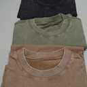 Yimoon Mens Tank Tops Workout Sleeveless Shirts Cotton Acid Wash Tees Loose Gym Muscle Shirts (Large, Black+khaki+army)