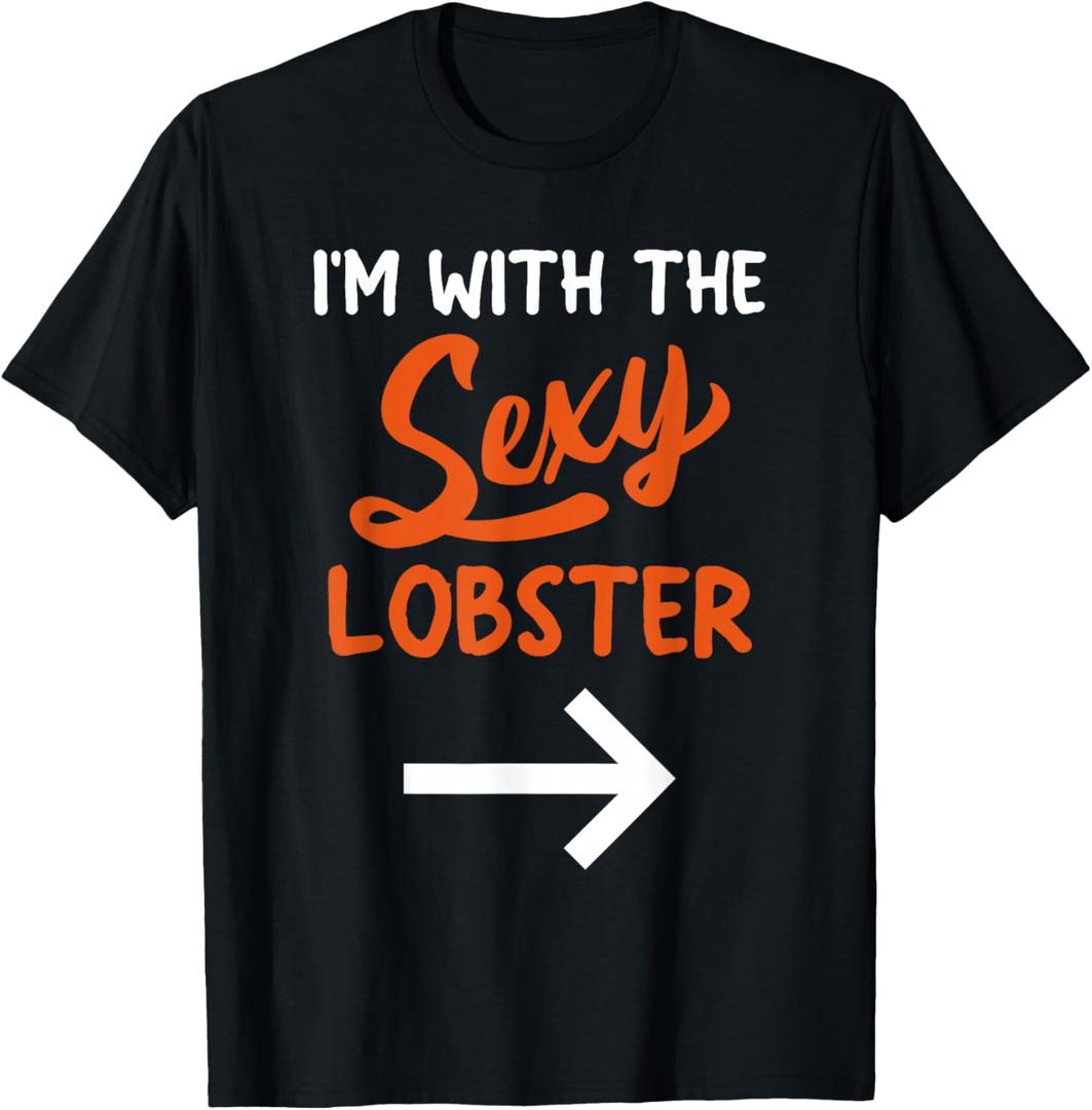Lazy Halloween Costume For Couple I'm With The Sexy Lobster T-Shirt, 2XL
