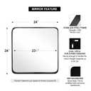 ANDY STAR Black Bathroom Mirrors for Over Sink, 28x36 Inch Matte Black Mirror for Bathroom, Rectangle Metal Vanity Mirror for Wall-Modern Clean Design with Superior Stainless Steel Frame