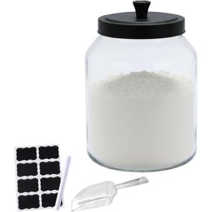 Flour Sugar Storage Containers,Airtight Glass Food Storage Containers with Lids,Flour Dispenser Jar,Storages Container Kitchen Pantry for Sugar,Cereal,Rice,Pasta,Coffee,Baking Supplies Keeper