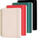 4 PCS 5x7 Spiral Notebook, Spiral Journal Notebook, 5x7 Notebooks for Work, Note Taking, School, Small Notebooks with Strap, Cute Notebooks for Women 50 Sheets