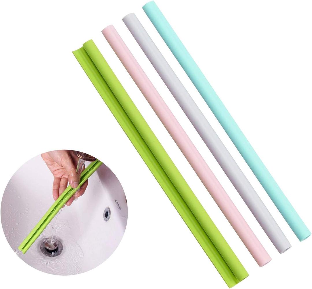 Reusable Silicone Straws - Openable & Washable, Easy to Clean, Straight Smoothie Straws - 4 Pcs, BPA Free, Eco-Friendly, Cold & Hot Compatible