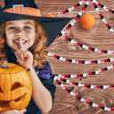 2 x Whaline 150Pcs Halloween Wood Beads Set Red Black White Wooden Focal Beads Blood Splash Wood Beads Halloween Craft Spacer Beads for DIY Decoration Supplies Bead Garland Making