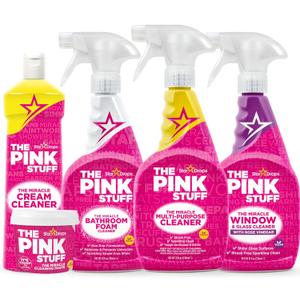 Stardrops The Pink Stuff Miracle Cleaning Bundle Multi-Purpose Paste, Spray, Bathroom Foam Cleaner, Window & Glass Cleaner, and Cream Cleaner Complete All-Purpose Home Cleaning Kit