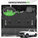 Cargo Liner for Chevy/Chevrolet Suburban & GMC Yukon XL 2021-2025 2026, All Weather Cargo Mats for Suburban Accessories, Heavy Duty TPE Trunk Mat, Car Accessories