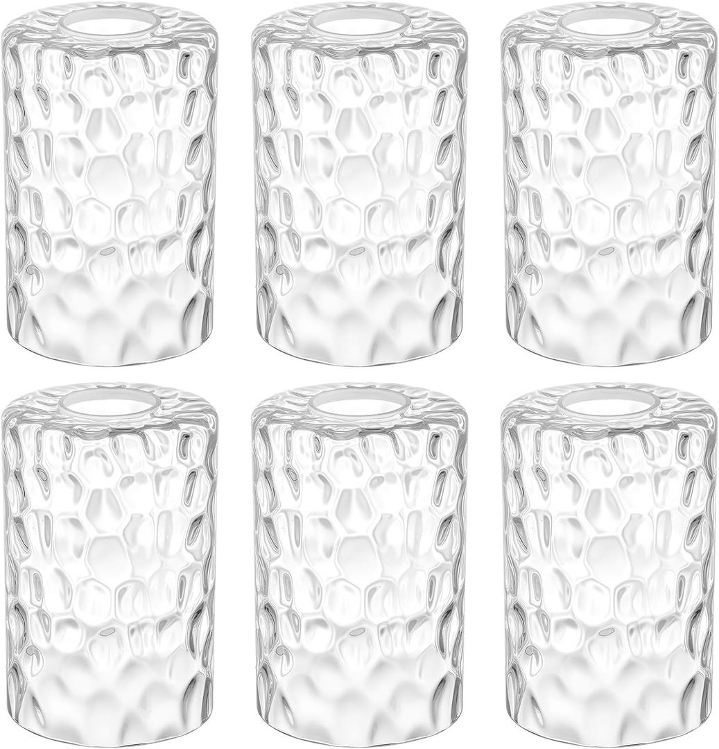 Teenyyou 6 PCS Clear Hammered Chandelier Wall Sconce