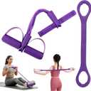 Fitness Resistance Bands- 6 Tube Pedal Ankle Puller with Handle & Tensile Rope for Exercise Sit Up Exercise Equipment Elastic Home Gym Equipment for Women Men