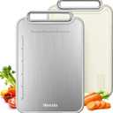 Titanium Cutting Board for Kitchen, Double Sided Cutting Board, Food Grade 2 in 1 Pure Titanium and Wheat Straw PP Chopping Boards Raw and Cooked Separation, Non-Slip 5s Quick Clean Large Size 1611