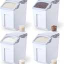 Umigy 4 Pack 30 LB Airtight Dog Food Storage Container with Wheels, Gray