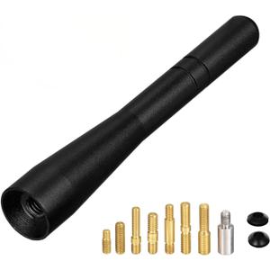 4 Inch Car Truck Short Antenna, Aluminum Car Antenna Replacement Mast Vehicle Stereo AM FM Radio Antennas for Cars Trucks Pickups Off-Roads
