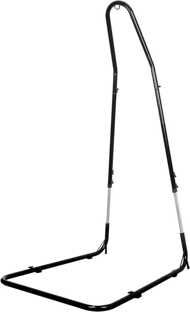 Hammock Chair Stand Only, Adjustable Height 79-93 Inch, 330 Lb Capacity, Heavy Duty Stand for Hammock Chair Solid Steel Structure Hanging Chair Stand with Powder Coated Finish, Indoor/Outdoor (Black Stand Only)