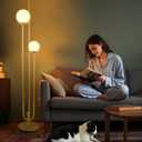 63IN 3-Light Dimmable Floor Lamp, Unique Candle Holder Style Gold Tall Standing Lamps with 3000K G9 Bulbs for Reading, Mid Century Modern Floor Lamp for Living Room Bedroom Home Office