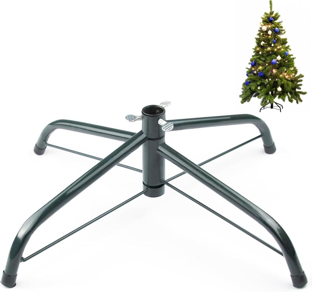 MNKXL 16 Inch Metal Christmas Tree Stand for 4 to 10ft Christmas Trees, Heavy Duty Folding Christmas Tree Stand, Universal Artificial Christmas Tree Stand Replacement