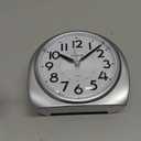 Tinload 5.5" Large Analog Alarm Clock Silent Non Ticking, Gentle Wake, Beep Sounds, Increasing Volume, Battery Operated Snooze and Manual Light, Easy Set,Silver(Best for Elder)