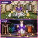 Blueweenly 4.5ft Easter Inflatable Cross Outdoor Decoration He is Risen Blow up Cross Yard Decorations with Build in LED Lights for Easter Christian Religious Yard Garden Lawn Party
