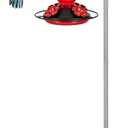 Ihomepark Shepherds Hook for Outdoor, 62 Inch Tall & 5/8 Inch Diameter Stainless Steel Heavy Duty Poles to Hang Outdoor Lights with 5 Prongs Base, Suitable for Bird Feeders or Wedding Decors(1pack) (Silver)